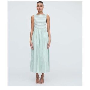 Hill House Cosima Nap Dress Green Striped Maxi Dress
